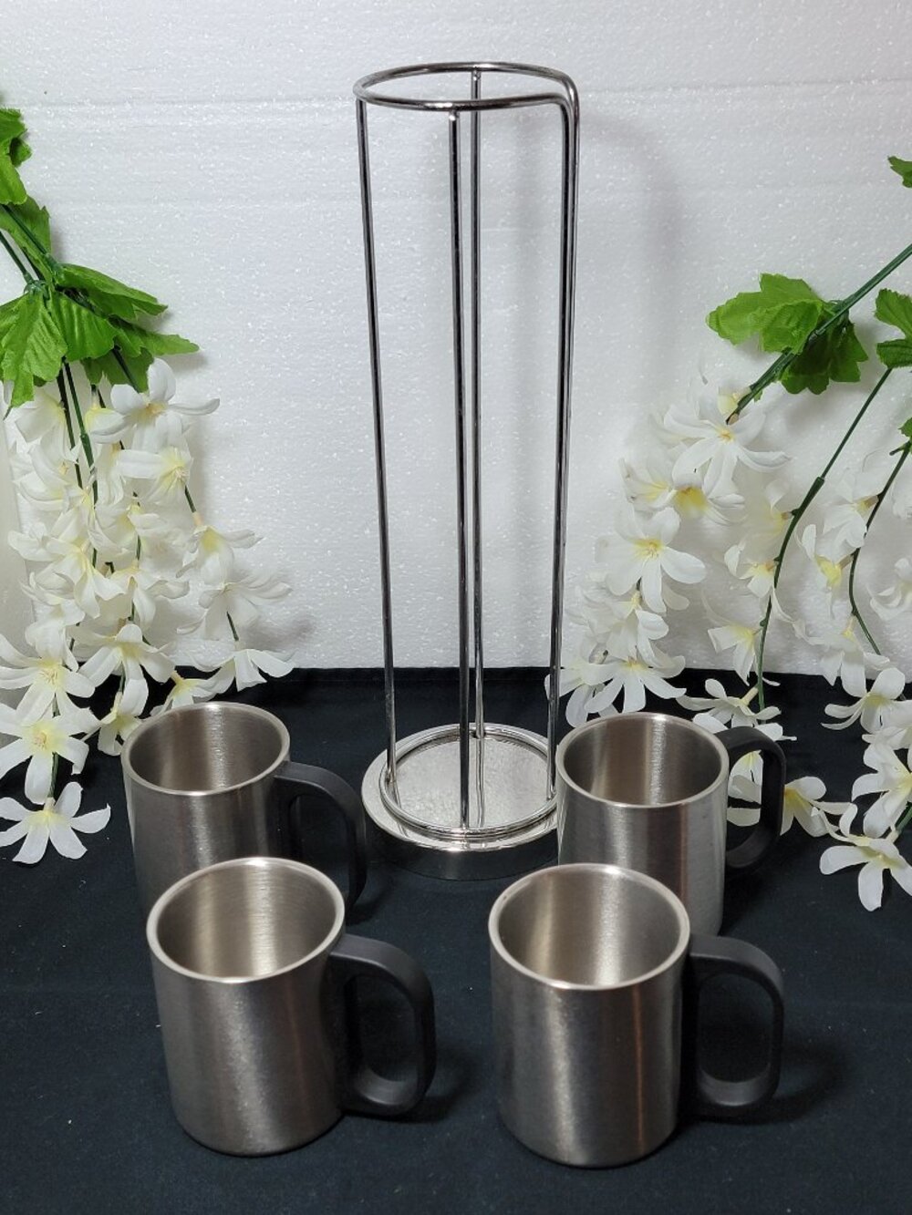 Stainless Stackable Insulated Cups with Rack - Picture 2 of 8